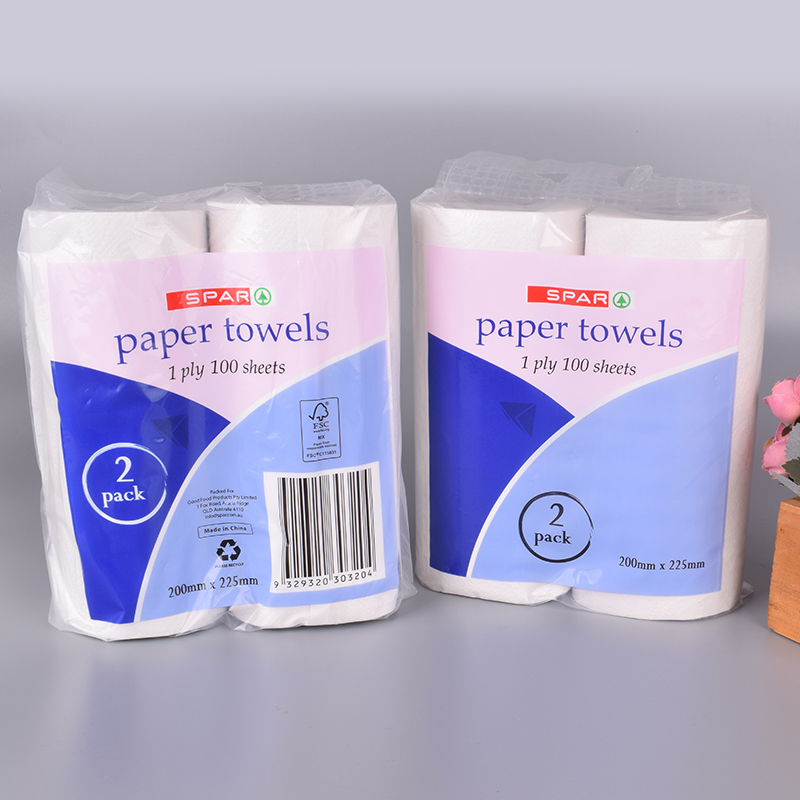 2Ply тисненая натуральная бумага для кухонного полотенца