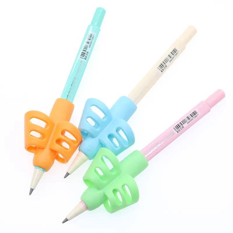 Two-Finger Pen Silicone Baby Learning Writing Tool Correction Device Children'S Stationery 3 Piece Set