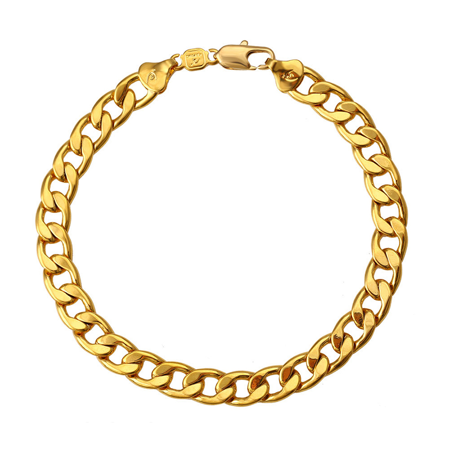 75019 Xuping ювелирные изделия кубинское Фигаро Дубай 24k позолоченный мужской браслет-цепочка, мужские ювелирные изделия