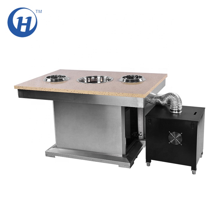 Простой коммерческий мрамор Ресторан Hotpot столы Shabu стол с индукционной плита
