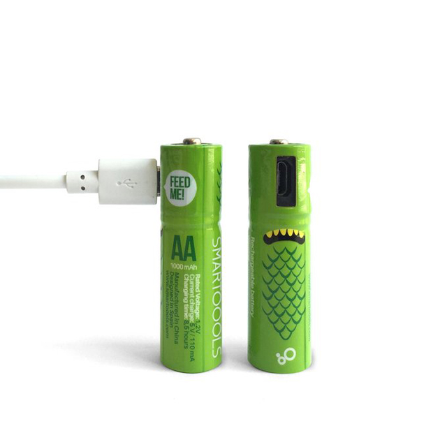 Новинка, перезаряжаемый никель-металлогидридный USB аккумулятор 1,2 в AA 1000 мАч nimh aaa для игрушек