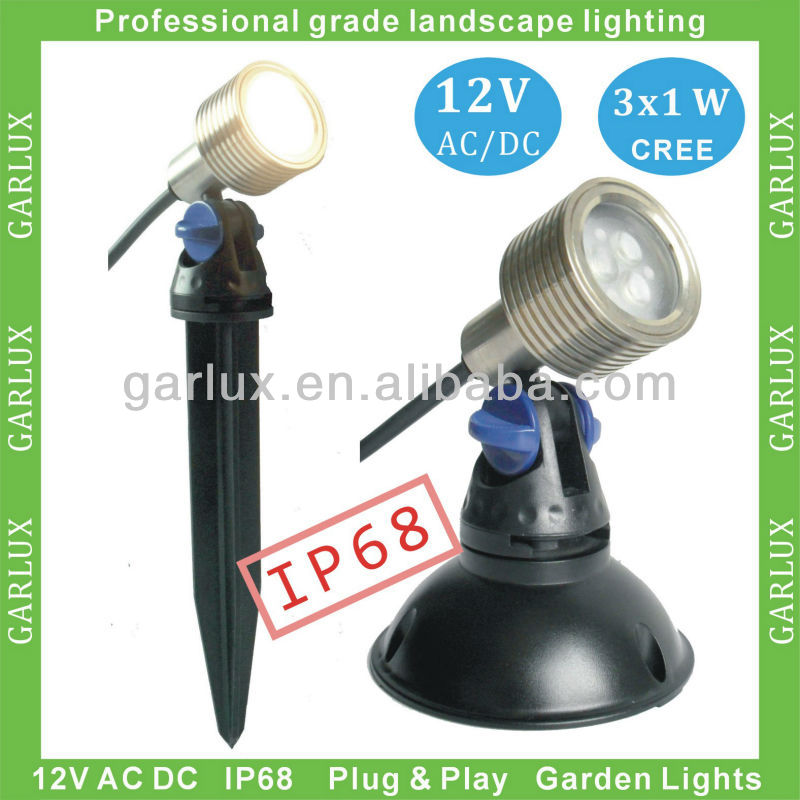 waterproof led spot lights 12V 3W IP68
