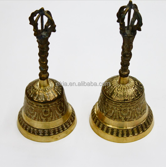 Tibet Metal Copper brass hand bell ,big Buddhist handbell