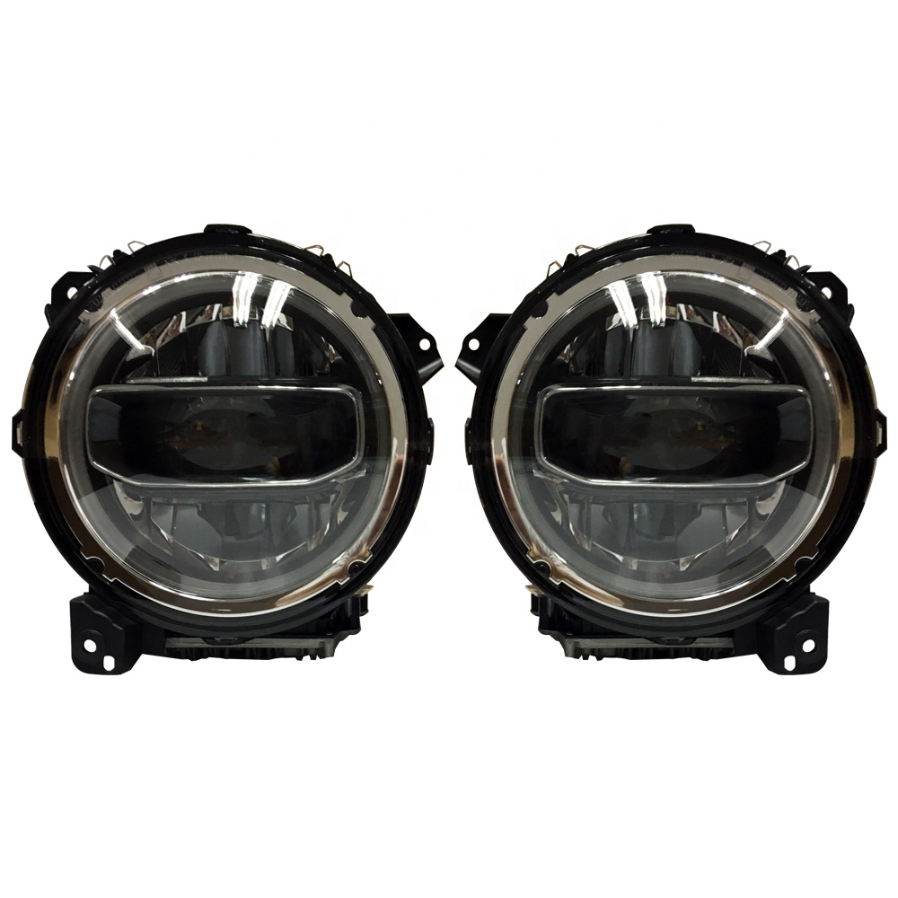 Lantsun JL1092 LED headlight for Jeep for wrangler JL 2018+ head lamp Lighting Ring with White Ring Aluminum Alloy