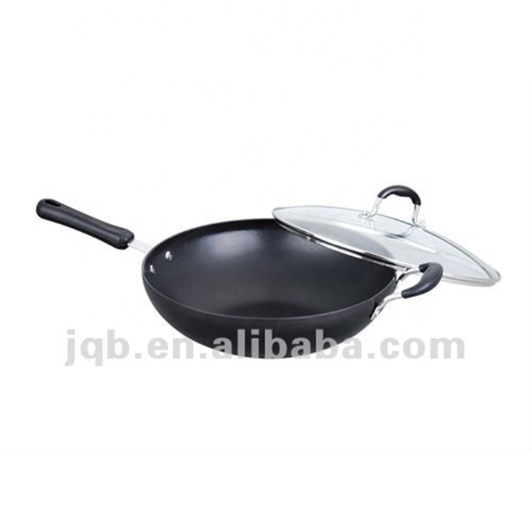 26cm aluminum wok non stick aluminum woks with glass cover