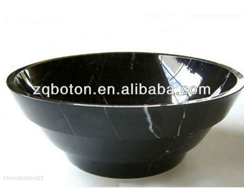 Черная мраморная раковина для кухни, круглая китайская раковина Nero Marquina
