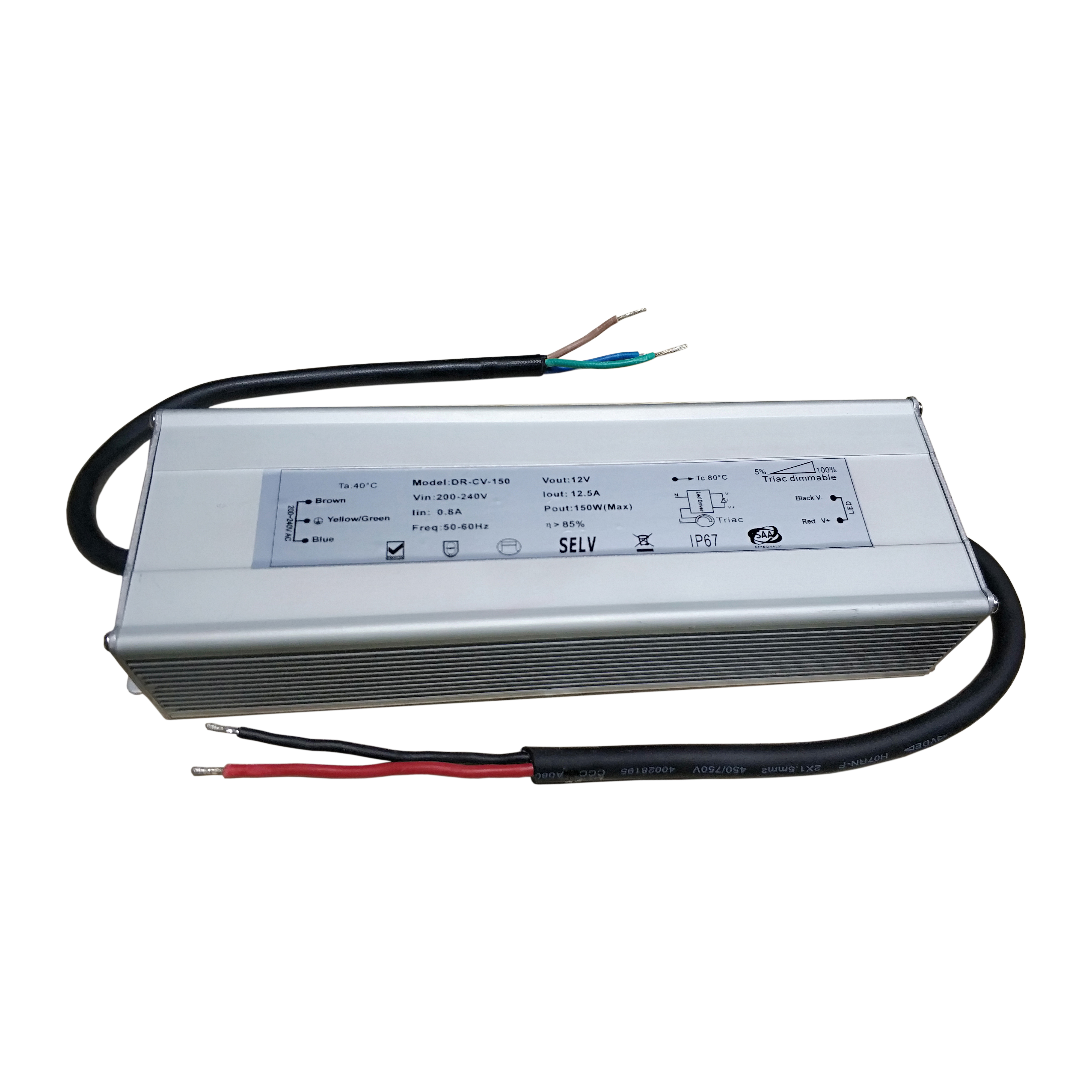 Светодио дный Вт 12 В V В 24 V IP67 triac dimmable 150 W Светодиодный драйвер