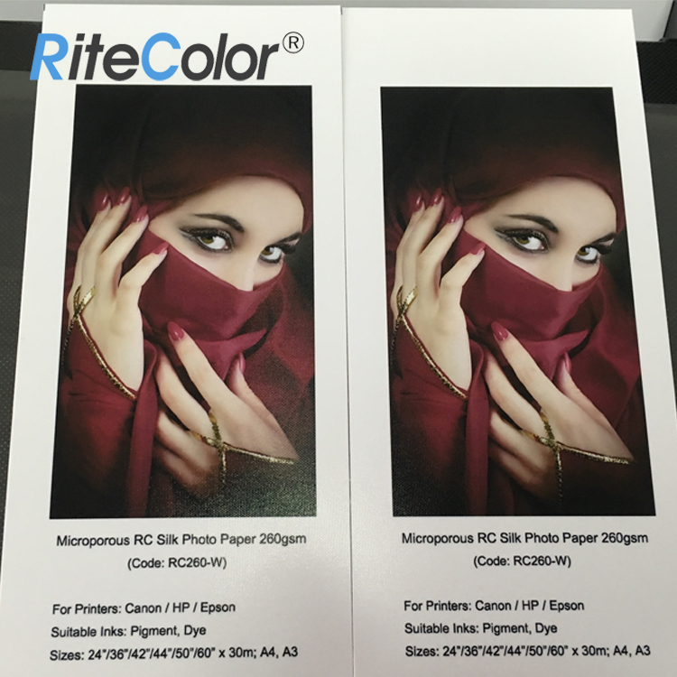 Fine Art Printing 260gsm Bright White Waterproof Professional Digital RC Silk Photo Paper