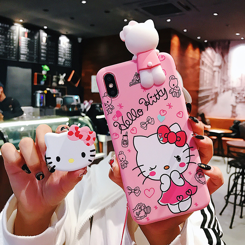 Новинка 2021, чехол для мобильного телефона с куклой hello kitty, чехол для мобильного телефона iphone 6, 7p, индивидуальный чехол для iphone x, xr, xs, max