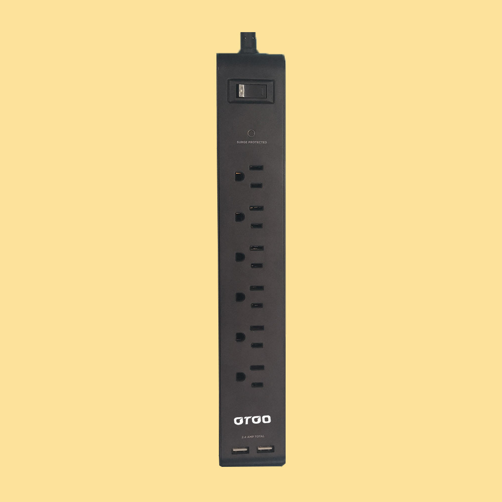 USA ETL Power Station 900J Power Strip Multi Outlet 2 USB Surge Protector