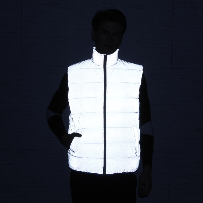 3xl Cotton Padded Vest Reflective Womens And Mens Hip Hop Sleeveless Jackets Night Fluorescent Y10564