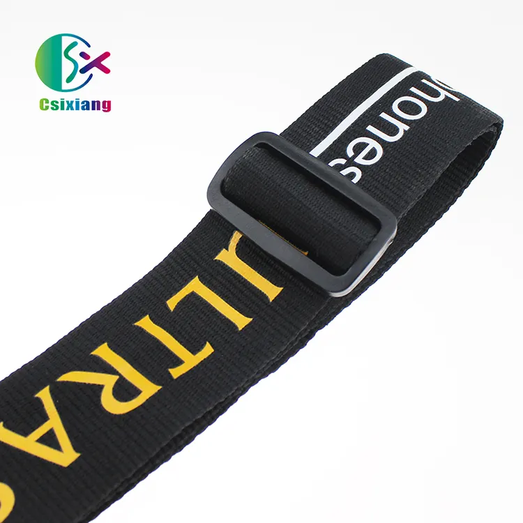 Belt Strap Travel Accessories Custom Logo Polyester Woven Luggage Bag Straps With Plastic Belt Buckle