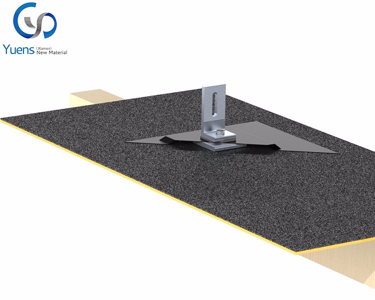 Солнечная стеллажная система shingled, солнечная панель, асфальт, L-образные ножки, мигающие комплекты