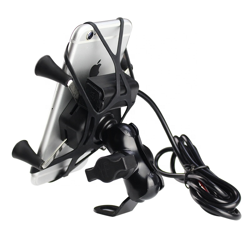 Metal USB Charging Mount in E Bicycle Scooter Motorcycle, Mobile Phone Holder