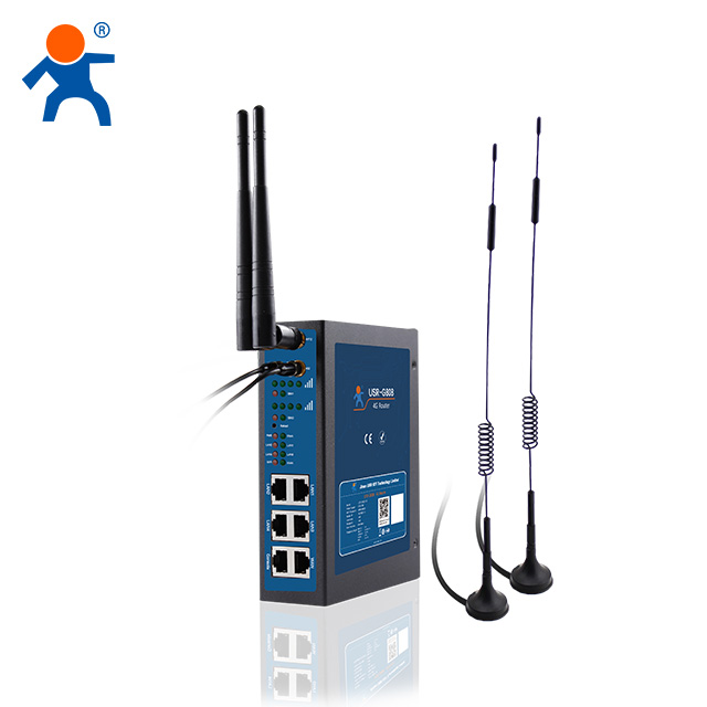 USR-G808-EE M2M промышленный беспроводной маршрутизатор 4G с двумя sim-модулями LTE