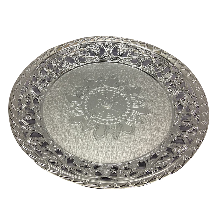 10''Round gold plated plastic tray/Gold plated PP fruit tray