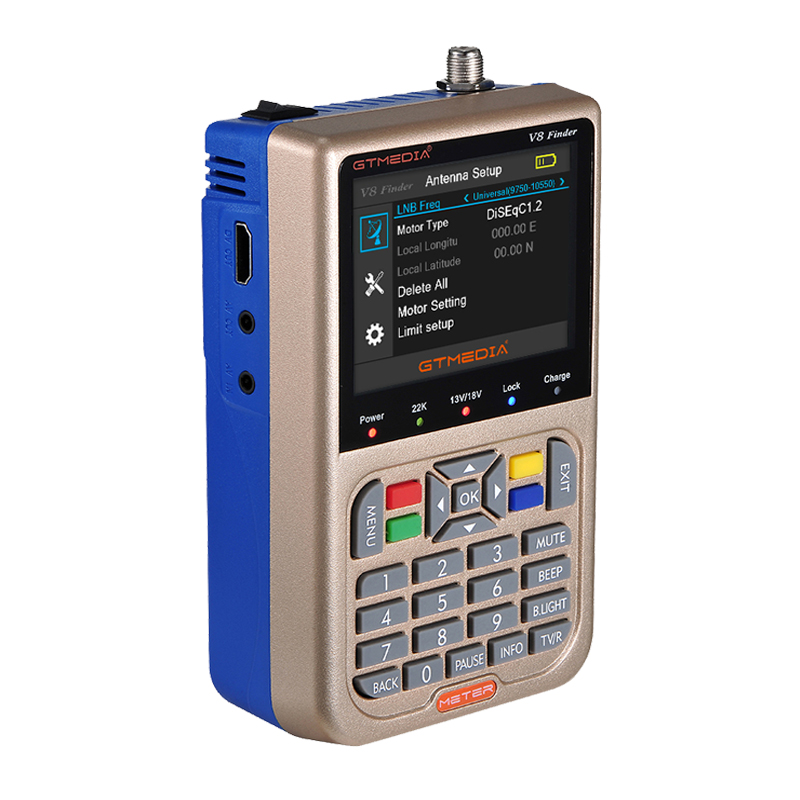Freesat GTMEDIA V8 Finder Цифровой спутниковый Finder HD DVB-S2 высокой четкости 3,5 "ЖК дисплей спутниковый искатель MPEG-2 MPEG-4 h.265