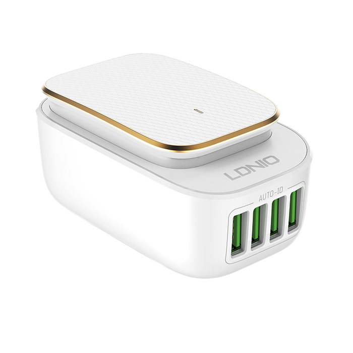 LDNIO 4.4A A4405 4 USB настенное зарядное устройство со светодиодной ночной лампой