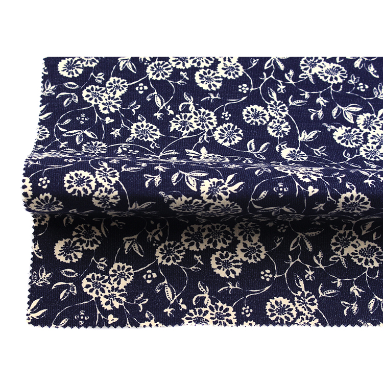 Heavy c/t stretch printed corduroy fabric
