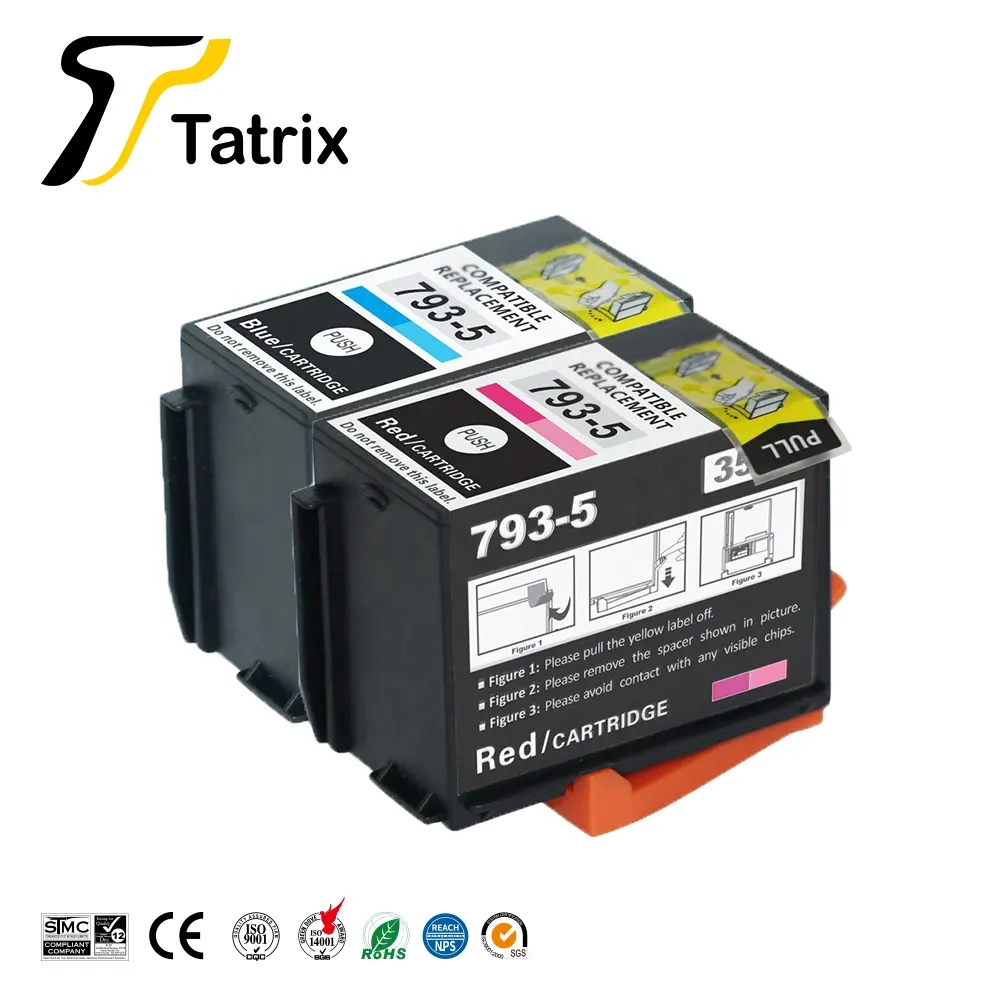 Tatrix 793-5 Premium Compatible Postage Meter Red Blue Ink Cartridge for Pitney Bowes DM100 DM200 DM150 P700