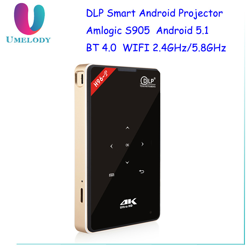 Карманный проектор Pico Umelody, Беспроводной Wi-Fi DLP LED 1080P S905 1 + 8 ГБ/2 + 16 ГБ, светодиодный мини-проектор для смартфона
