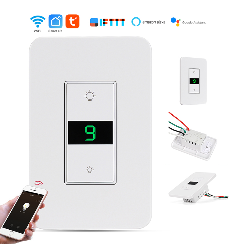 125V AU USA wall touch switch Use alexa google home voice control wifi dimmer switch