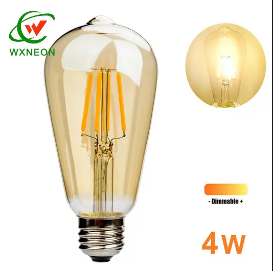 4W E27 Filament Light Bulb Retro Industrial Style Eddison Lamp ST64