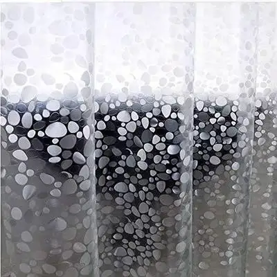Quiki  3d Waterproof with 12pcs hooks Shower Curtain Transparent  Clear Bathroom Curtain Luxury peva shower curtain