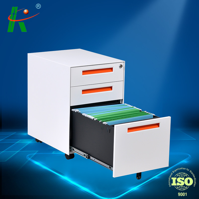 Office Equipment 3-drawer movable metal mobile pedestal