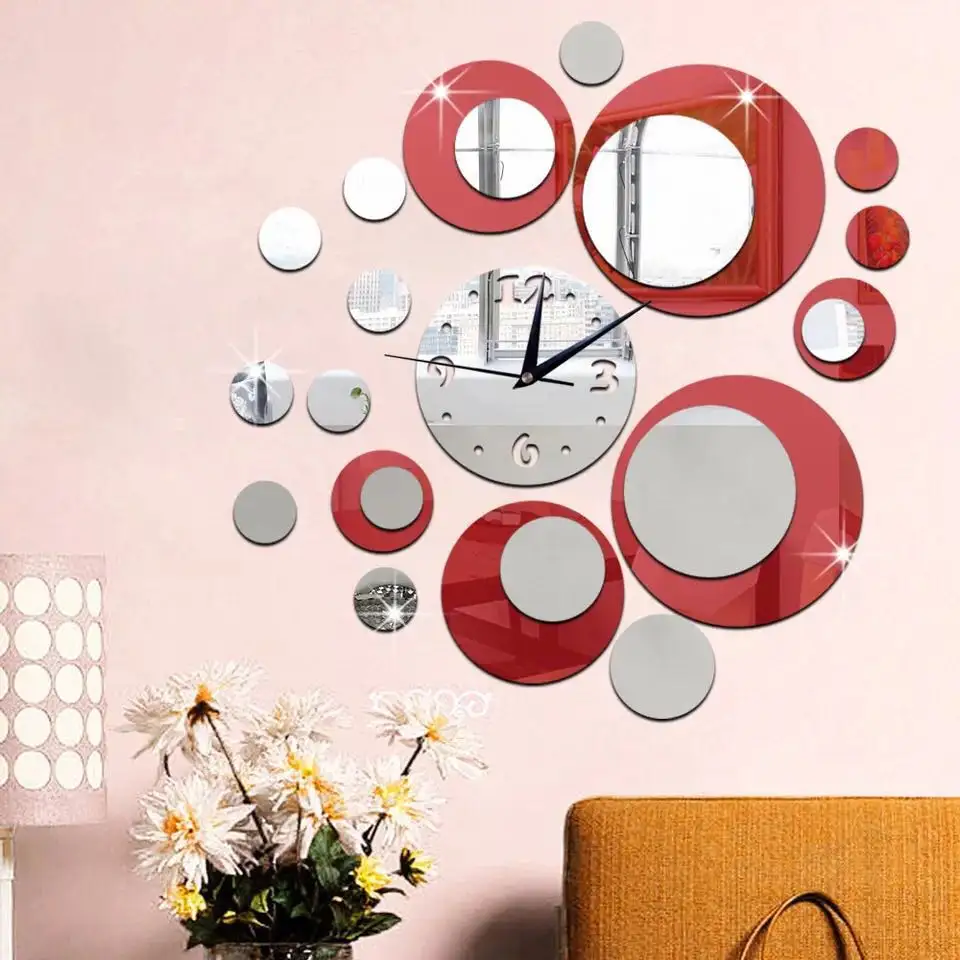 Fashion Beautiful Wall Clocks Wall Mirror Clock for Sale Relogio Parede