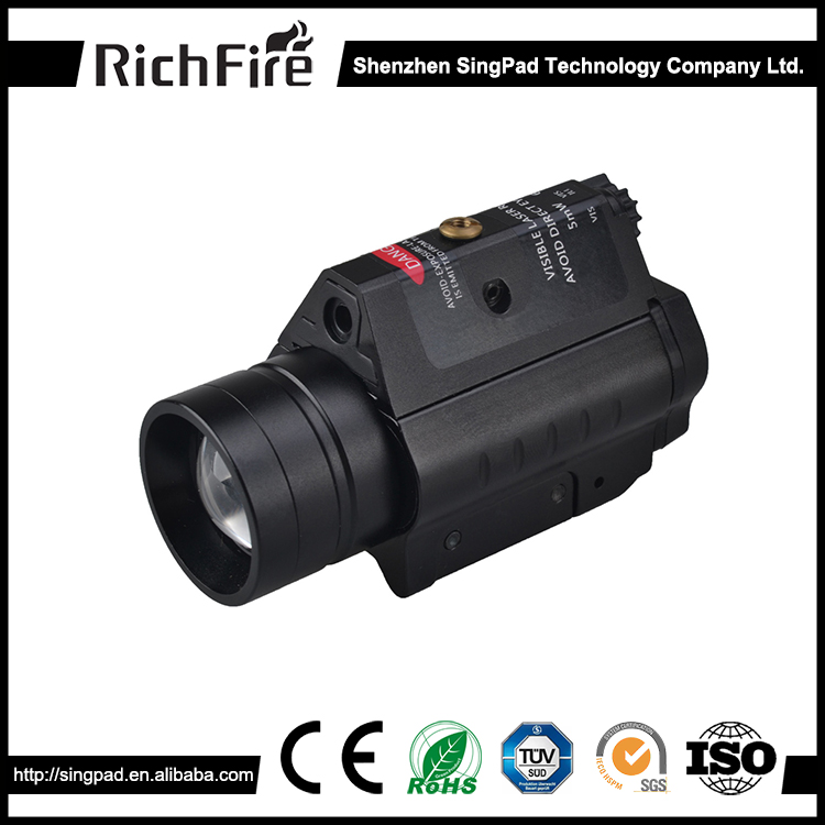 RichFire вращающаяся фокусировка яркий тактический светодиодный фонарик красный лазерный оружейный свет