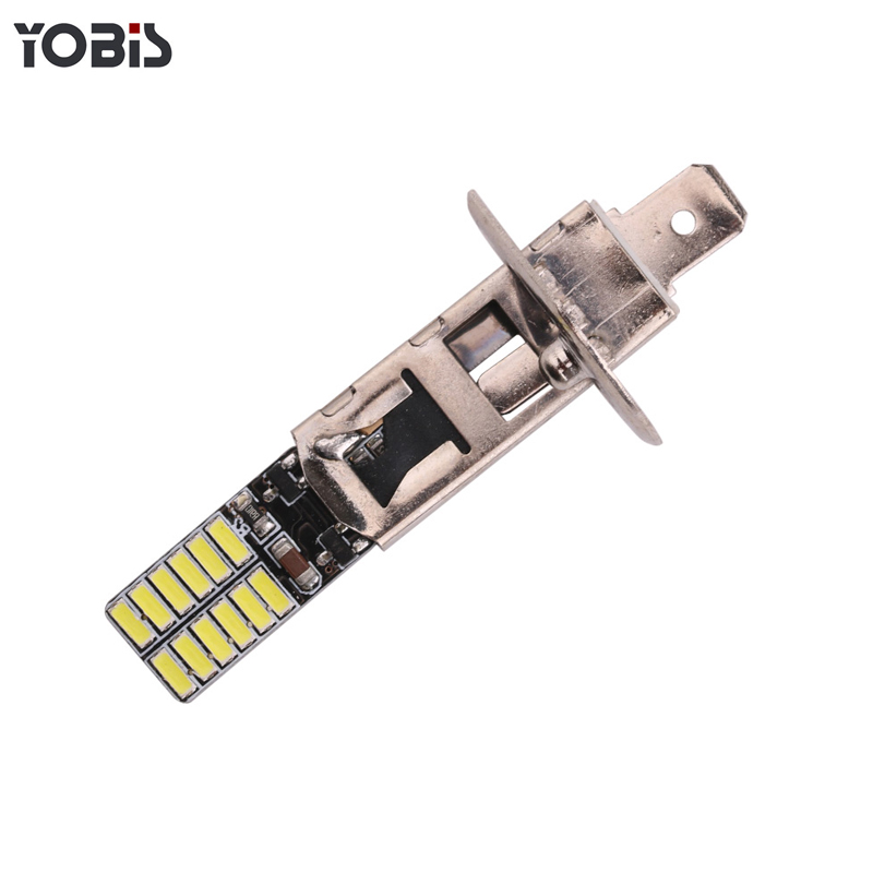Супер яркая светодиодная лампа для автомобильных фар H1 Canbus 4014 24 SMD, противотуманные фары для автомобиля с DC 12 В, без ошибок