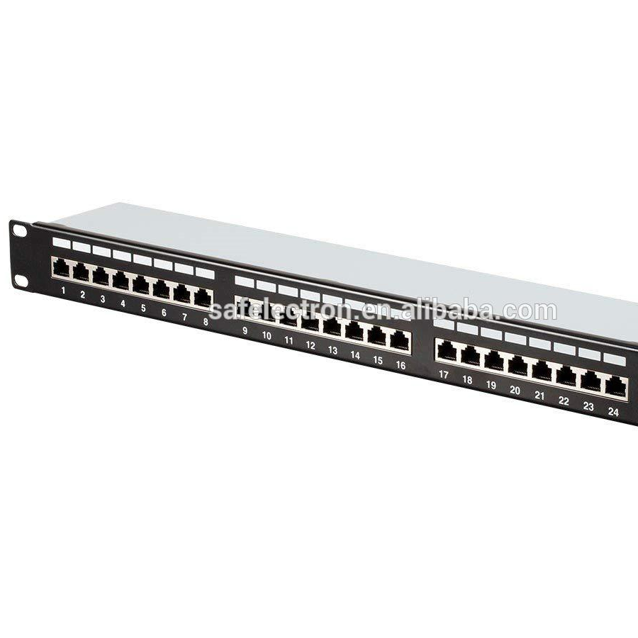 Cat6 FTP патч-панель, совместимый с Cat6 кабелей, 24-портовый, 1U 19"