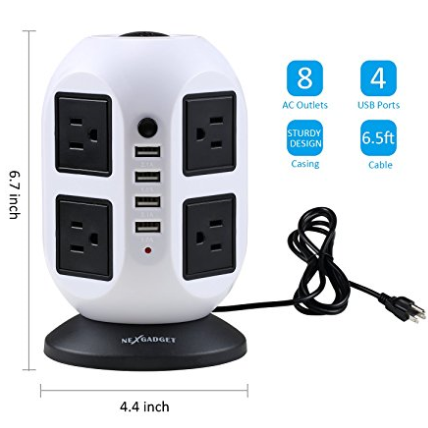 Новый тип 8 розеток 4 выхода USB Вертикальная Розетка умное зарядное устройство стабилизатор напряжения удлинитель
