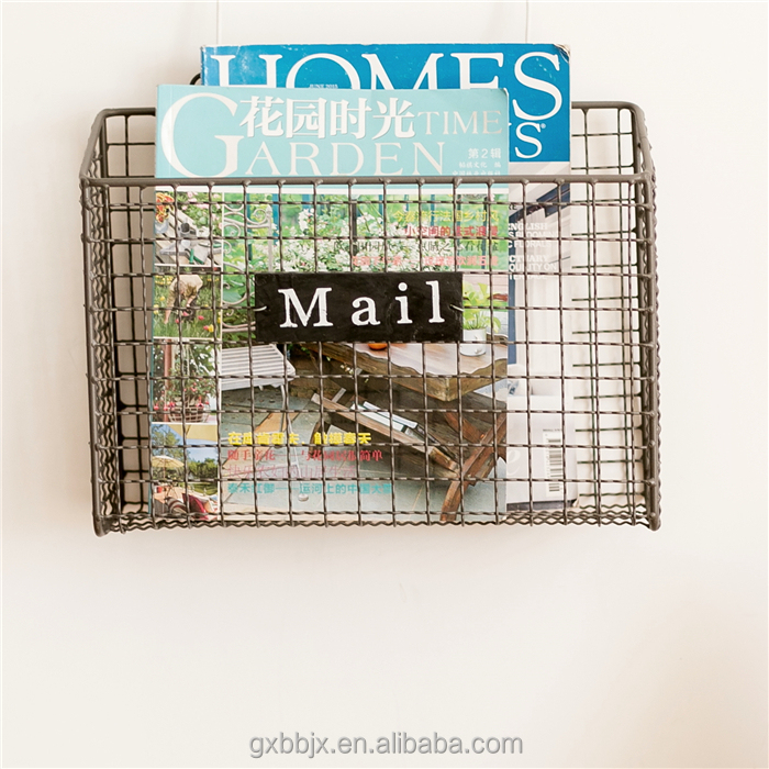 Wire Metal Document Mail Folder Storage Basket Magazine Rack