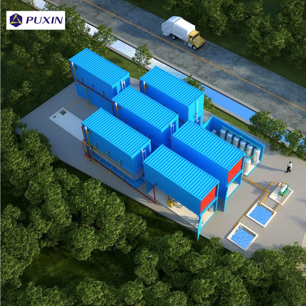 PUXIN 20FT container biogas plant for large scale food waste treatment