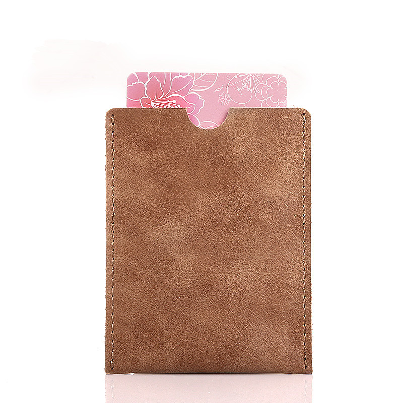 Men customized leather business card case holder customized logo