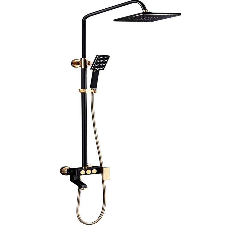 New design bathroom wall mounted Black Plus space aluminum bath faucet Shower Sets