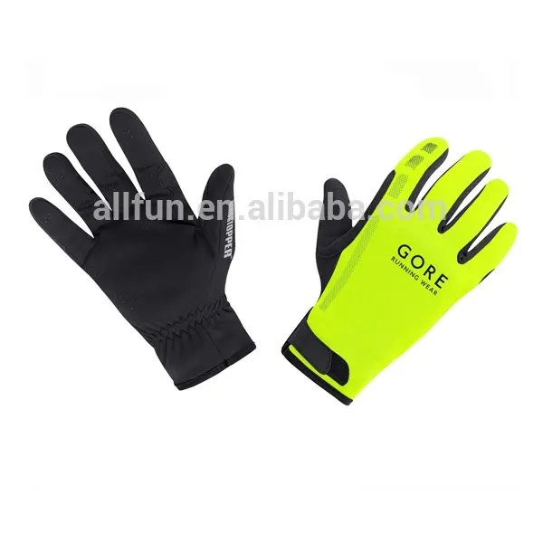 Nylon Gloves yellow windproof softshell gloves