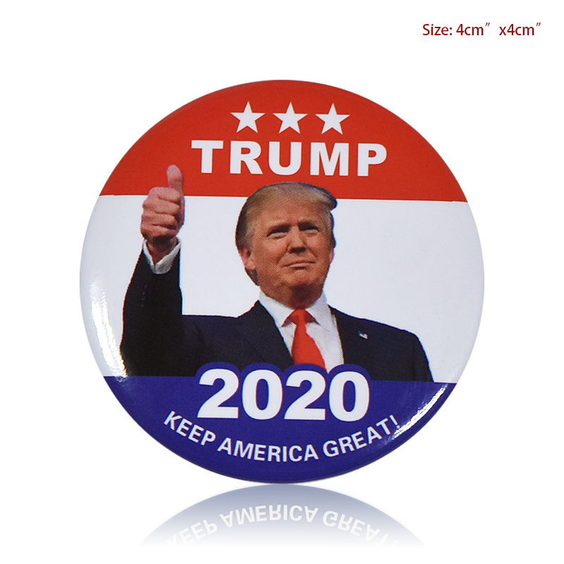 Заводская Кнопка значок Trump 2020 булавки, держать Америку большой Трамп жесть Кнопка значок для рекламных подарков
