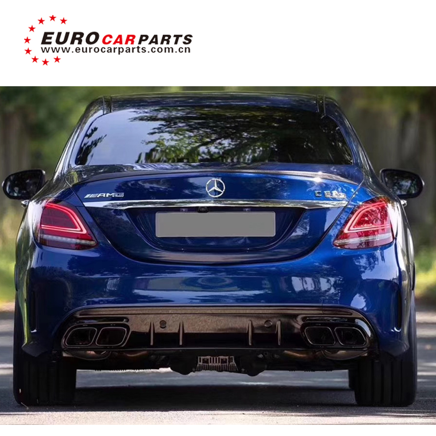 2019 C CLASS W205 Спортивная линия диффузор и глушитель выхлопной трубы советы для w205 C43 спортивные модели 2014-2018 до 2019 внешний вид