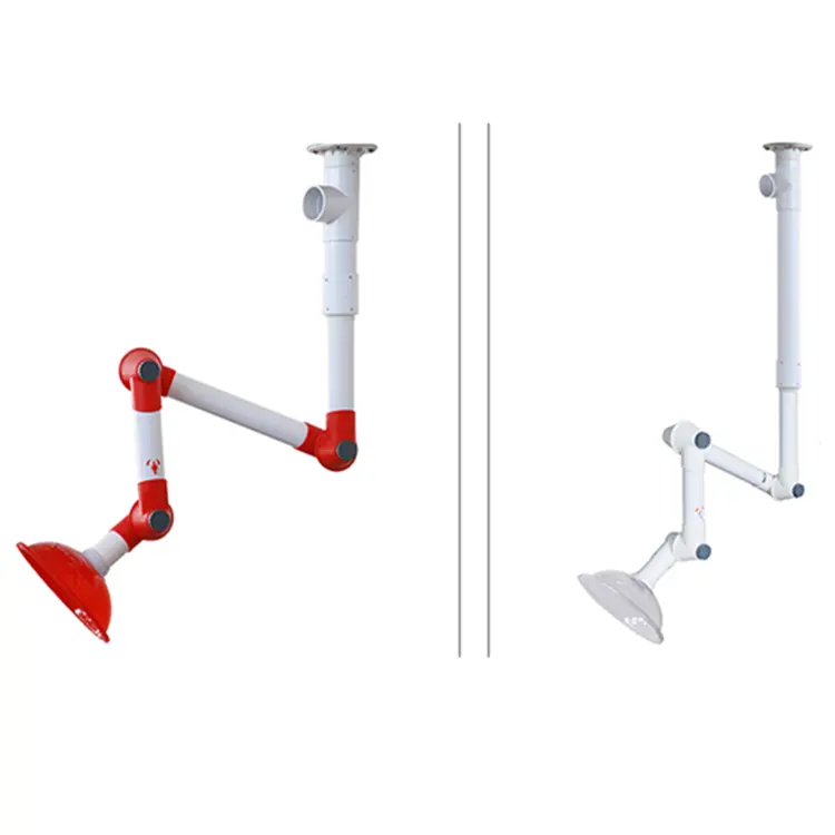 Laboratory fume PP extraction suction arm with dome hood flexible