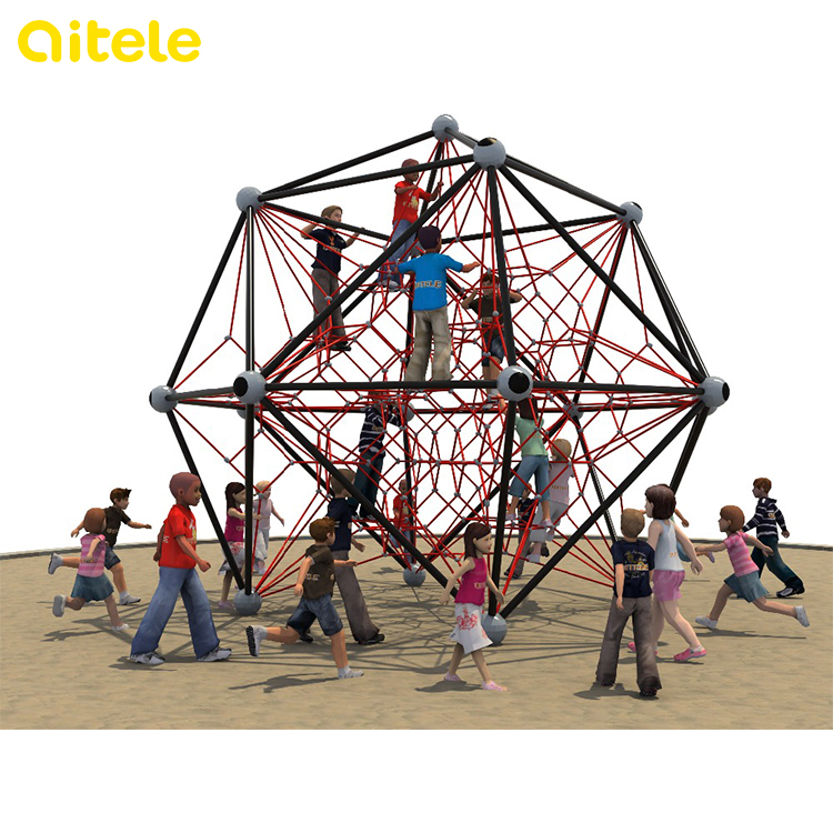 Used children outdoor Polyester rope playground climbing wall structure for sale