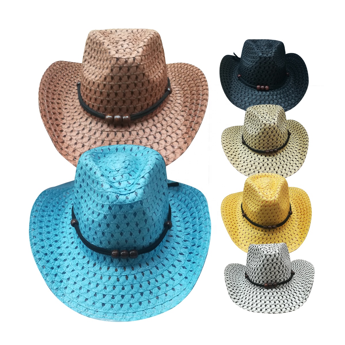 Young's Paper Straw Cowboy Hat Panama Mexico Sombreros Shapable Brim Edage Promotion Hat Custom Printing