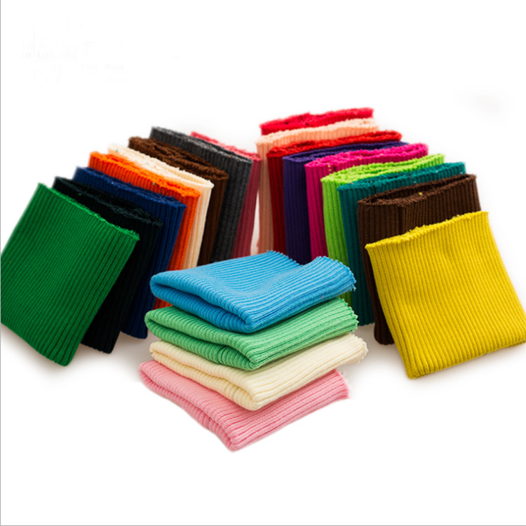80/20poly/sp super thick dyed 2x1 Rib stretch knitted fabric for trim collar cuff cloth t-shirt china factory supplier wholesale
