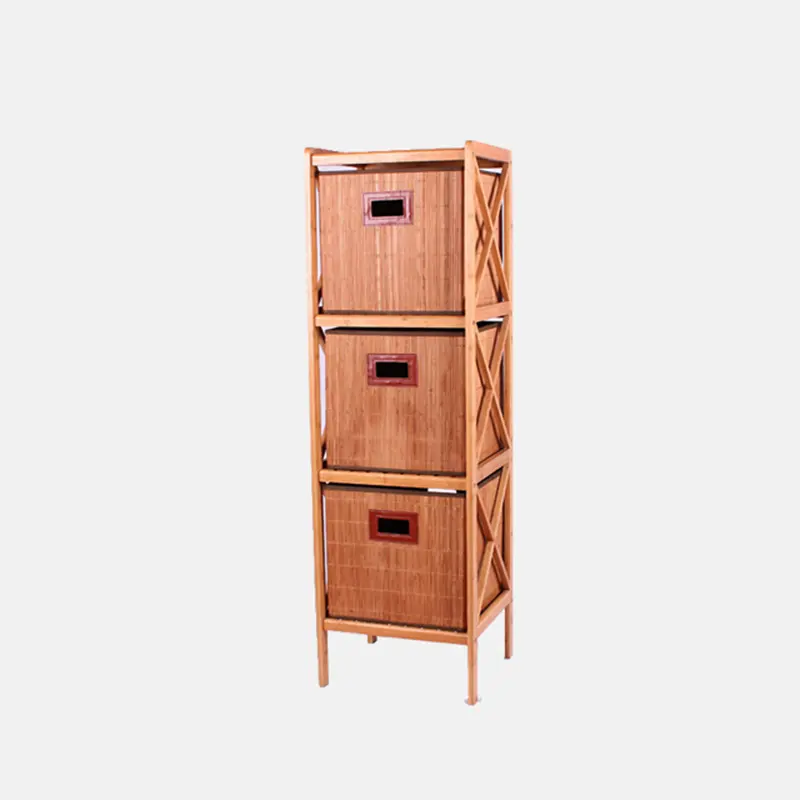 2019 wholesale portable clothes bedroom home bamboo wooden storage cabinet 3 drawers design