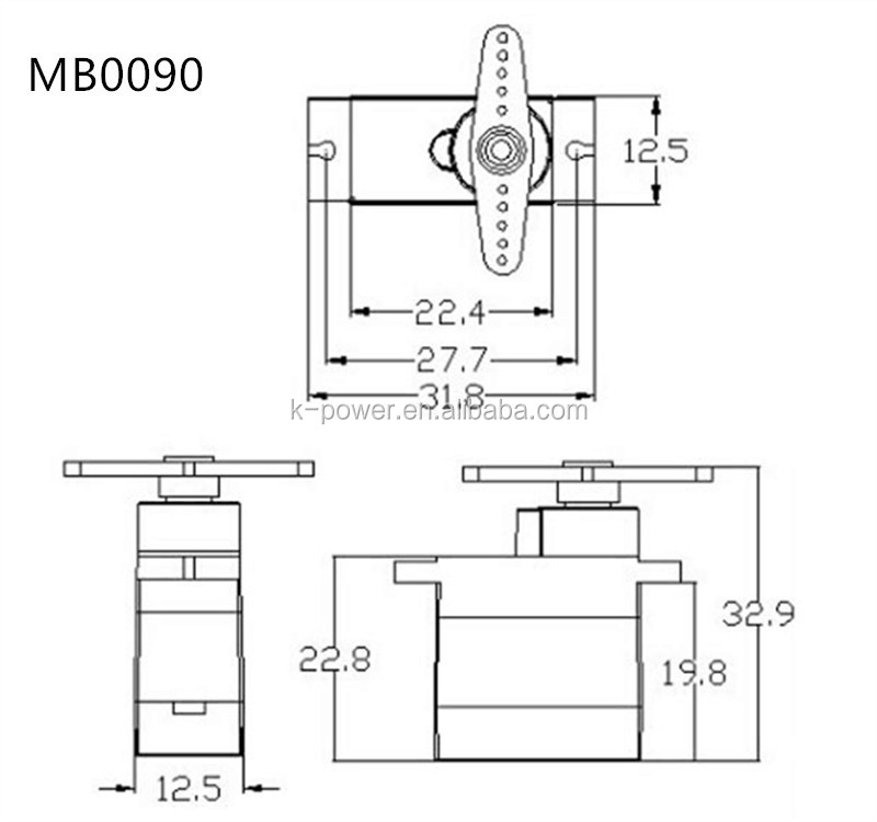 Аналоговый сервопривод K-power MB0090 с крутящим моментом 3 кг, специальный сервопривод Swash RC для вертолета, самолета, сервопривод RC