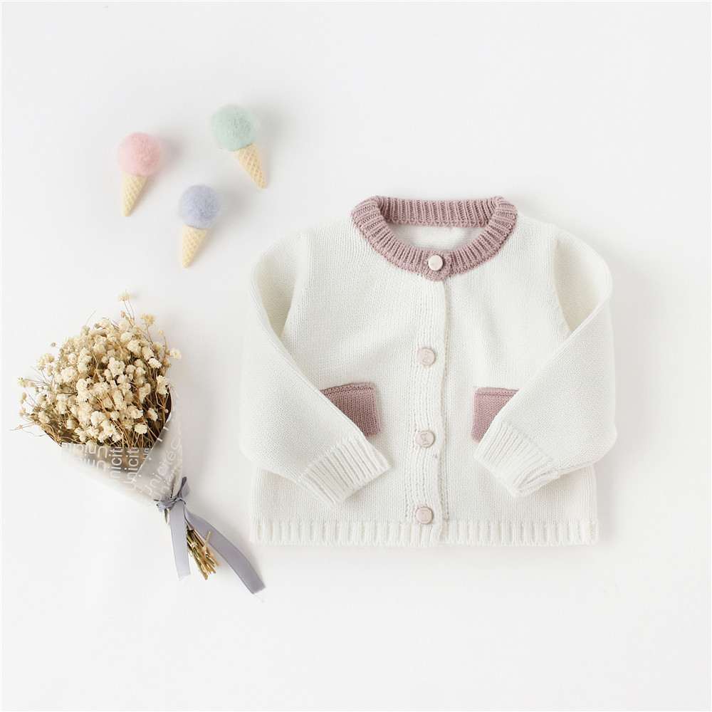 2019 Baby Girls Clothes Autumn Winter Newborn Baby Girl Knitted Sweater Cardigan Kids Cotton Infant Baby KnitwearFor Girls