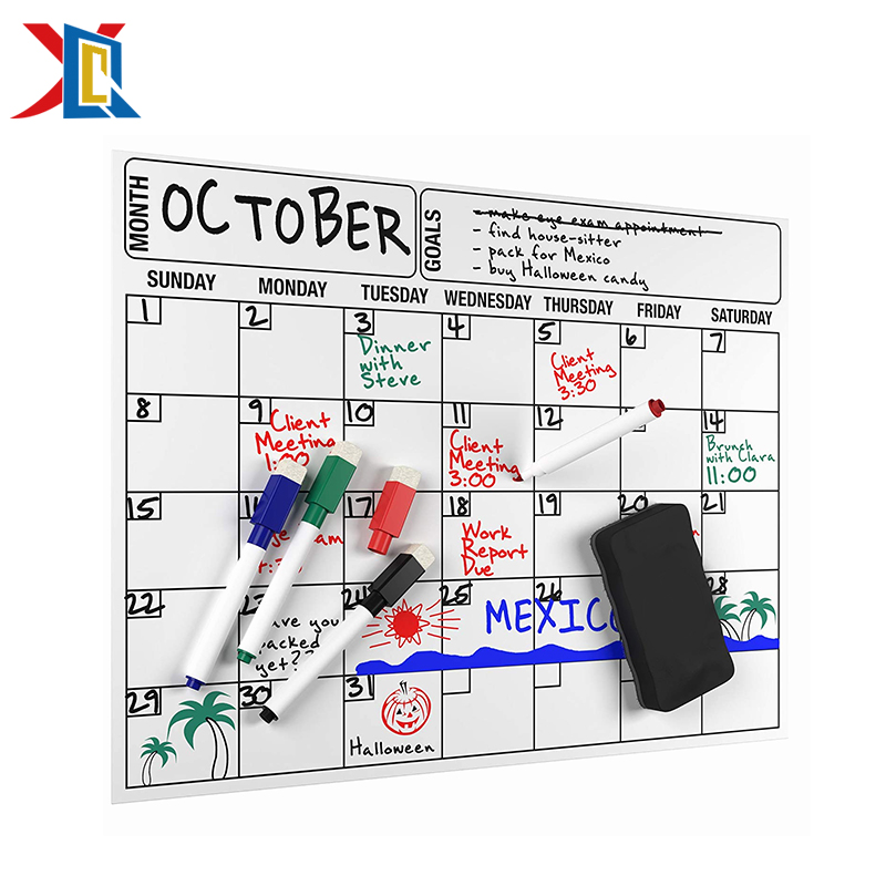 Magnetic Dry Erase Wall Calendar Planner with Whiteboard Eraser