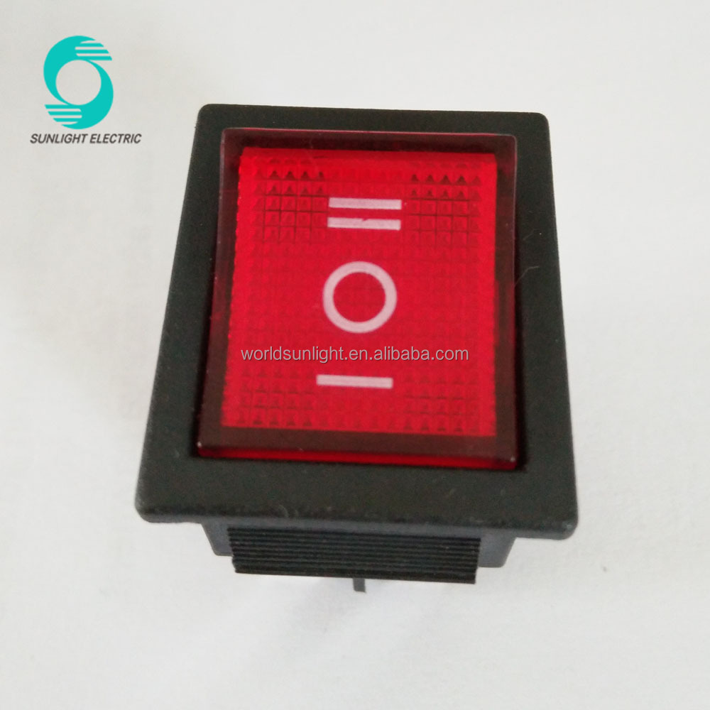 KCD2-203N вкл/выкл/вкл поддерживается 15A 250VAC DPDT 12v Красной светодиодной подсветкой кулисный переключатель